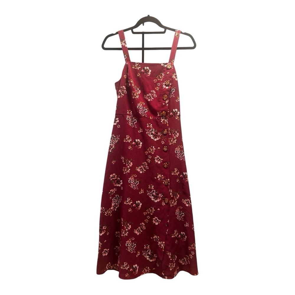 Xhilaration Floral Burgundy Midi Dress